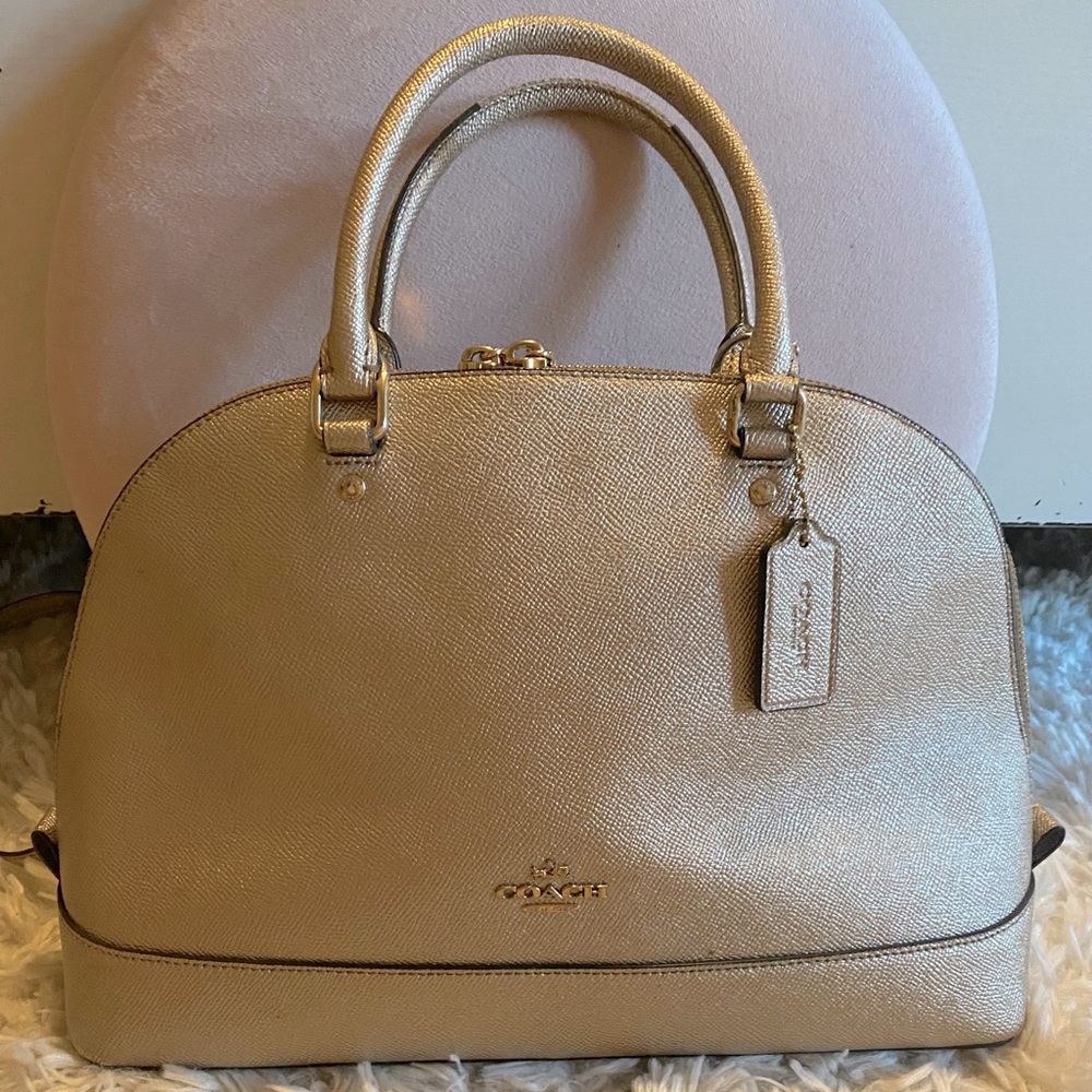 Coach Gold Metallic Sierra Crossbody Satchel